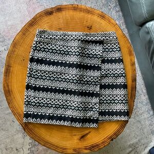 ANN TAYLOR LOFT Womens Cotton Wrap Skirt Nordic Tribal Textured Multicolor Sz 8P